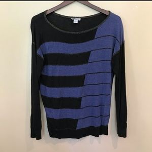 Blue & black glitter blouse